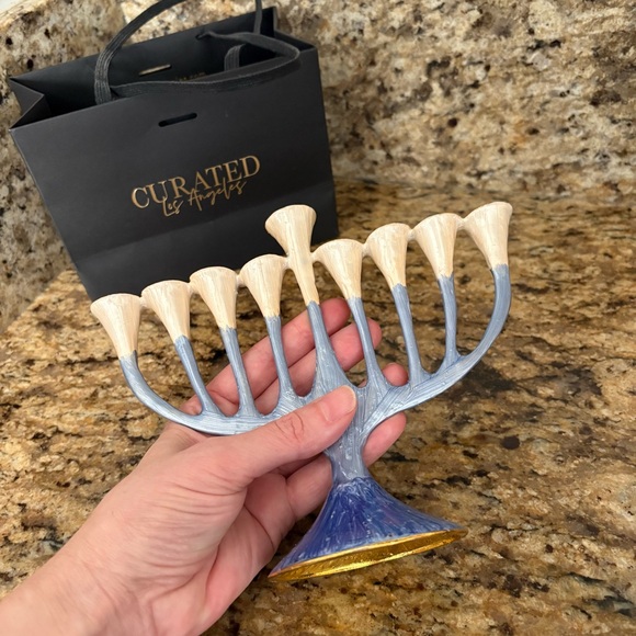 Hanukkah Menorah Enameled -  Includes Original Box - Picture 5 of 8